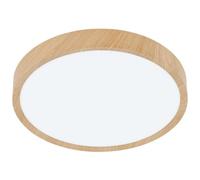 Eglo Musurita Natural Wood & Plastic Diffuser Ceiling Light, Cream