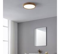 EGLO LED Outdoor Ceiling Light Musurita, Outside lamp for Wall and Ceiling, Porch Lighting, Exterior lamp Made of Metal in Wood Look, Warm White, IP44, ⌀ 34 cm