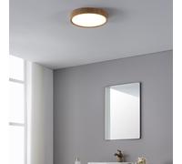 Eglo LED Outdoor Ceiling Light Musurita, Outside lamp for Wall and Ceiling, Porch Lighting, Exterior lamp Made of Metal in Wood Look, Warm White, IP44, ⌀ 34 cm