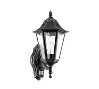 Eglo Navedo 1-Bulb Outdoor Wall Lamp, 6 Panel Lantern incl. Motion Detector