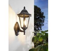 Eglo Navedo Black And Clear Metal And Glass Ip44 Outdoor Wall Light With Motion Sensor, (D) 20Cm