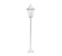 Eglo Navedo Outdoor Lamppost, Victorian Style Lighting, White Cast Aluminium and Glass Electric Garden and Driveway Light, Lantern, E27 Socket, 47 inches, IP44