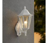 EGLO Navedo outdoor wall lamp, white, height 42 cm, metal, sensor