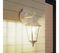 EGLO Navedo outdoor wall lamp, white, height 47 cm, metal, downward-facing