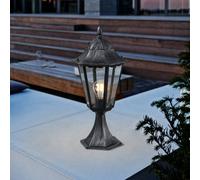EGLO Navedo pillar light, black and silver, height 47 cm