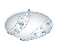 EGLO Nerini LED Ceiling Light, 1-Bulb Ceiling Light, Classic, Living Room Lamp Made of Metal, Glass with Crystals in White, Black, Clear, Bedroom Lamp, LED Hallway Lamp, Neutral White
