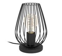 Eglo Newtown 1-Flame Vintage Table lamp, Black Steel | bedside light with E27 socket, incl. Switch