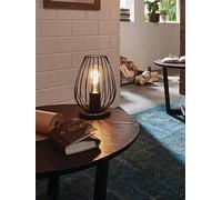 Eglo Newtown 1-Light Vintage Table Lamp With Black Caged Shade One Colour