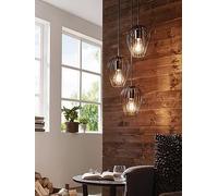 Eglo Ceiling Light Newtown 3-Light 60W Black/Silver Model 49479
