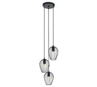 Eglo Ceiling Light Newtown 3-Light 60W Black/Silver Model 49479