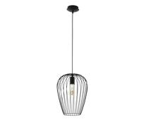 Eglo Newtown Vintage Pendant Lamp, Retro Black Steel Ceiling Light, Dining and Living Room Hanging Lighting, E27 Socket, Ø: 27,5 cm (10.8")