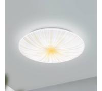 EGLO LED ceiling light panel Nieves 1, Ø 12 in, flush mount light fixture with crystal effect, starry sky wall lamp, metal and plastic in white and gold, bedroom and hallway lighting, warm white