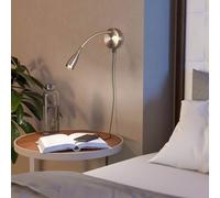 Eglo Olivandino 1 Modern Led Wall Light With Usb And Flexible Arm In Silver Silver