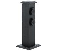 Eglo Outdoor Accessories Socket Column, Garden Socket, 4 sockets, Material: Steel and Plastic, Colour: Black, IP44