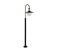 Eglo Outdoor Floor lamp Sirmione, 1-Flame Exterior Light | standing lamp made of galvanized steel, glass: white, opal-matte, colour: black, gold, socket: E27, IP44
