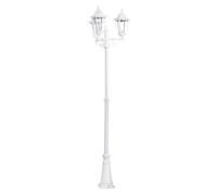 Eglo Outdoor lamp Post Navedo, 3 lamp Victorian Style Outside Lighting, Garden and Driveway Light Made of cast Aluminium and Glass, White Lantern, E27 Socket, 87 inches, IP44