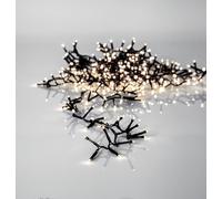 Eglo Outdoor Light Chain Crispy Ice White, Christmas Garden Lighting, LED Chain, Black Plastic, Transparent Plastic, Warm White, IP44, 2500 cm