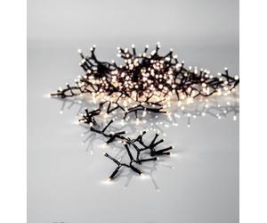 Eglo Outdoor Light Chain Crispy Ice White, Christmas Garden Lighting, LED Chain, Black Plastic, Transparent Plastic, Warm White, IP44, 1600 cm