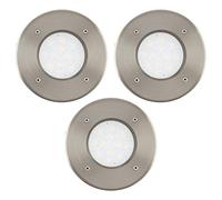 Eglo Outdoor Recessed Floor Lamp Set of 3 Lamedo Floor Light Round Stainless Steel Diameter 10 cm