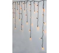 Eglo Outdoor String Lights Golden Warm White, Christmas Garden Lighting, Black and Transparent Plastic Light Curtain IP44, 2390 cm
