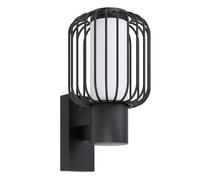 EGLO Outdoor Wall Lamp Ravello, Single-Light Exterior Fixture | wall light Made of Black Galvanised Steel and White Plastic, Outdoor Lamp with E27 Socket, IP44 Rated