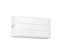 Eglo Outdoor Wall Light Fixture Camarada, External Porch Lighting, Rectangular Outside Spotlight, Flat façade lamp, White Metal, E27 Socket, IP54
