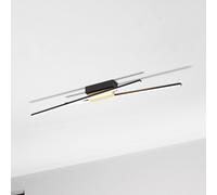 EGLO LED ceiling spot Panagria, minimalist ceiling light fitting, FSC100HB, living room lighting, lamp made of aluminium, steel, wood and plastic in black, brown and white, warm white, 37 in