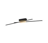 EGLO LED ceiling spot Panagria, minimalist ceiling light fitting, FSC100HB, living room lighting, lamp made of aluminium, steel, wood and plastic in black, brown and white, warm white, 37 in
