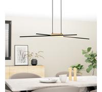 EGLO Panagria LED pendant light, black with wooden detail