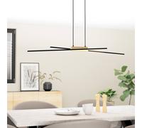 Eglo Panagria Modern Wood & Black Metal Pendant Light Wbs In Brown Brown One Size