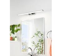 Eglo LED Wall Light Pandella 1, LED Mirror Light Made of Aluminium and Plastic, Bathroom Lamp in Chrome, Silver, White, LED Damp Room Light Neutral White, IP44, Length 60 cm