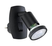 Eglo Parrini Plug lamp, Socket lamp with Switch, Light Swivel spot