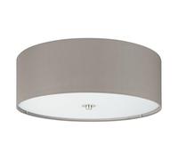 Eglo Pasteri 3-Flame Textile Ceiling Light, Matt Nickel Steel