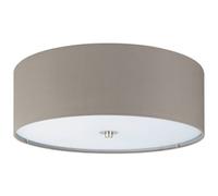 Pasteri Fabric 3 Light Ceiling Flush Light EGLO Taupe One Size