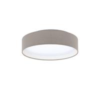 Eglo Pasteri Fabric Wired Flush Ceiling Light In Taupe Taupe