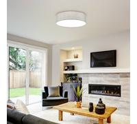 Eglo Pasteri Grey Fabric Ceiling Light In White White One Size