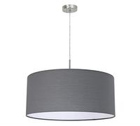 Eglo Pasteri Pendant lamp, 1-Flame Fabric Pendant Light, Hanging Light Made of Steel and Fabric, Colour: Matt Nickel, Grey, Socket: E27, Ø: 53 cm/20.8 inches