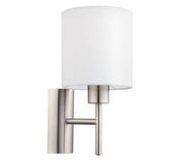 Eglo 94924 E27 Satin Nickel Fabric Wall Light PASTERI