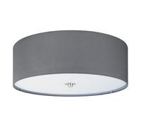 Eglo Pasteri Grey fabric flush ceiling light - Grey / 47.5cm