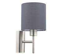 Eglo - Pasteri 1 Light Switched Wall Light Grey EG94926
