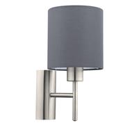 Eglo - Pasteri 1 Light Switched Wall Light Grey EG94926