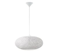 Eglo Pendant Lamp Campilo, 1-Flame Hanging Light, Pendant Lamp Made of Textile Thread and Plastic, Dining Table Lamp in White, Hanging Living Room Lamp with E27 Socket, Ø 45 cm