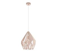 Eglo Pendant Lamp Carlton-P, 1-Light Vintage Pendant, Retro Hanging Lamp Made of Steel, Colour: Pastel Apricot, Socket: E27, Ø 31 cm