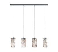 Eglo Pendant Lamp Estevau, Dining Table Light, Chrome Steel, Black Transparent Smoke Glass, E27 Socket