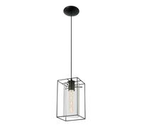 Eglo Pendant Lamp, Steel, 60 W, Black,One Size,49495