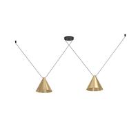 Eglo Pendant Lamp Narices 1, Retro Dining Light, Vintage Ceiling Light in Black and Brushed Brass Metal, E27 Socket
