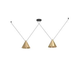 Eglo Pendant Lamp Narices 1, Retro Dining Light, Vintage Ceiling Light in Black and Brushed Brass Metal, E27 Socket