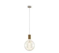 EGLO Pendant Lamp Tavistock, Dining Table Light, Steel, Wood in Cream, Oak