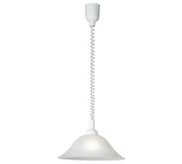 Eglo Pendant Light Albany, Hanging Lamp with Spiral Cable, Height Adjustable, Living Room Hanging Lamp Made of Alabaster Glass and Plastic, White, Dining Table Lamp E27