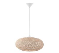 Eglo Pendant Light Campilo, 1-Light Hanging lamp, Pendant lamp Made of Textile Thread and Plastic, Dining Table lamp in Beige and White, Hanging Living Room Light with E27 Socket, Ø 45 cm